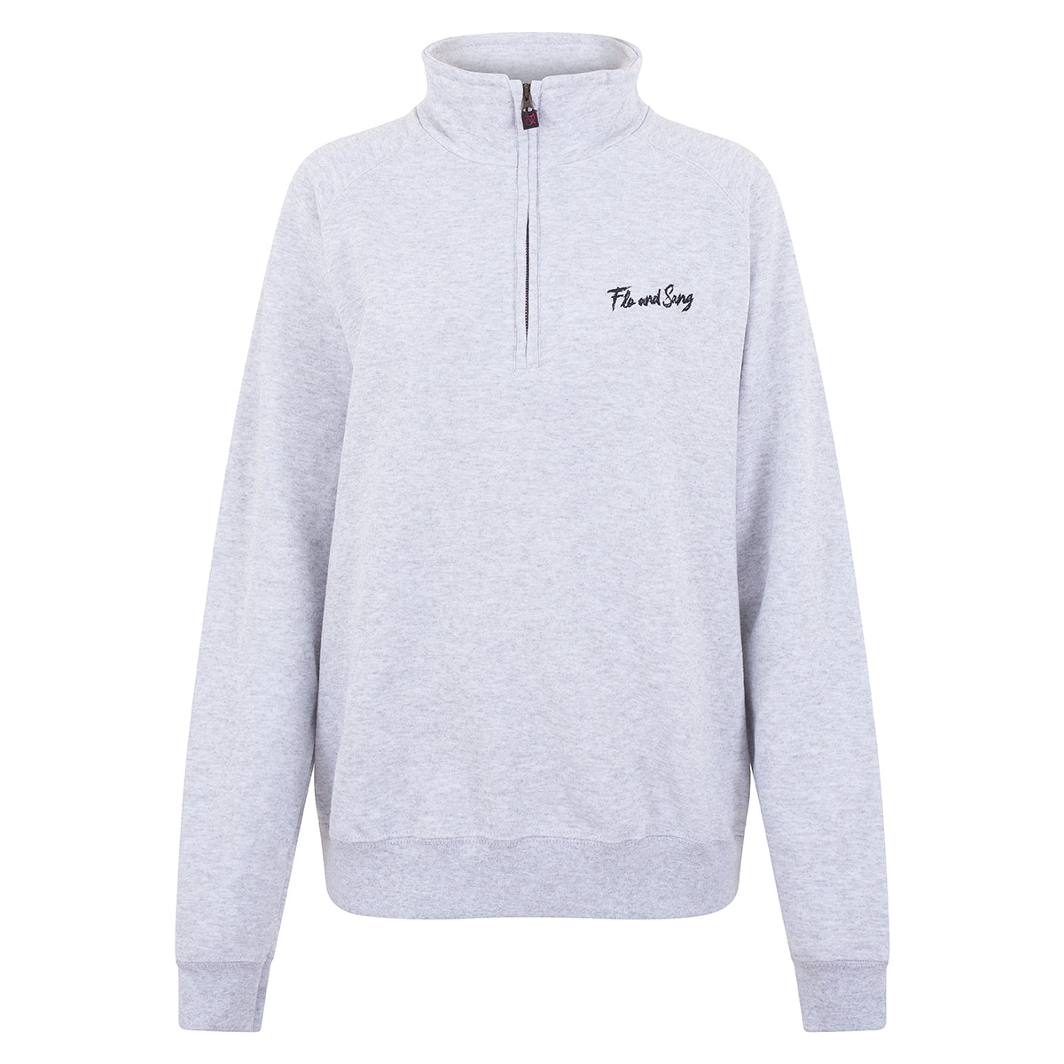 Light Grey Funnel Neck Zip Sweat