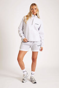 Light Grey Funnel Neck Zip Sweat