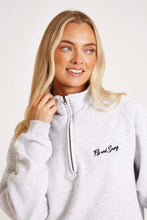 Load image into Gallery viewer, Light Grey Funnel Neck Zip Sweat

