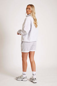 Light Grey Funnel Neck Zip Sweat