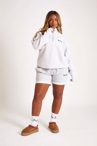 Light Grey Funnel Neck Zip Sweat
