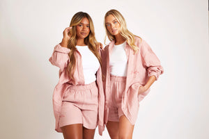 Dusky Pink Linen Shorts