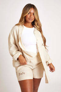 Stone Linen Shorts