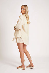Stone Linen Shorts