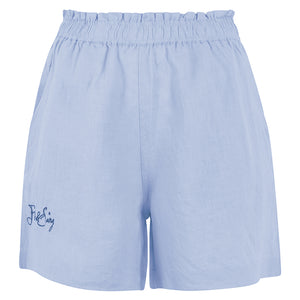 Ibiza Blue Linen Shorts