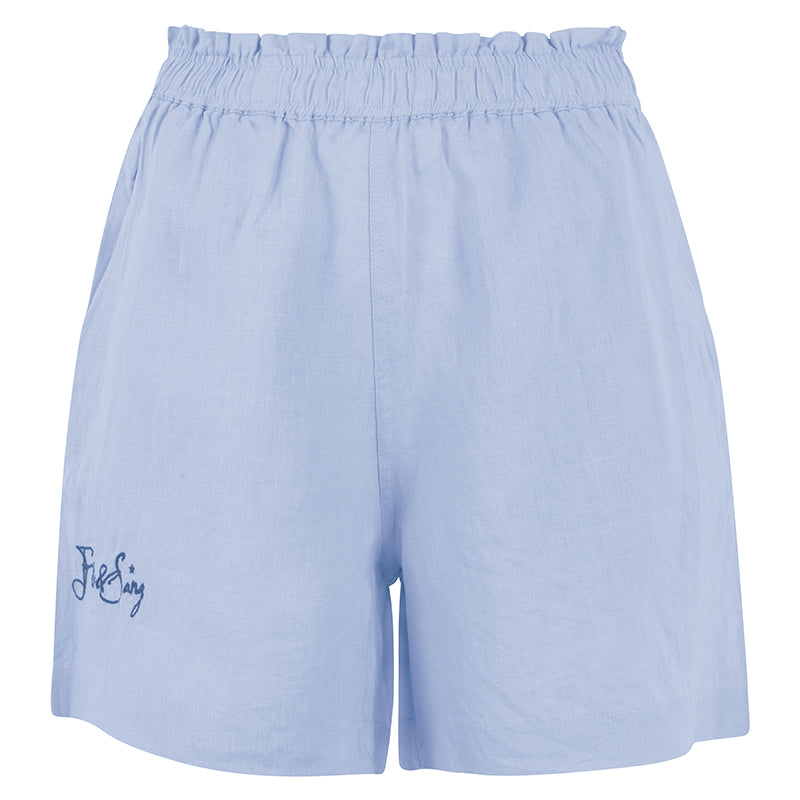 Ibiza Blue Linen Shorts
