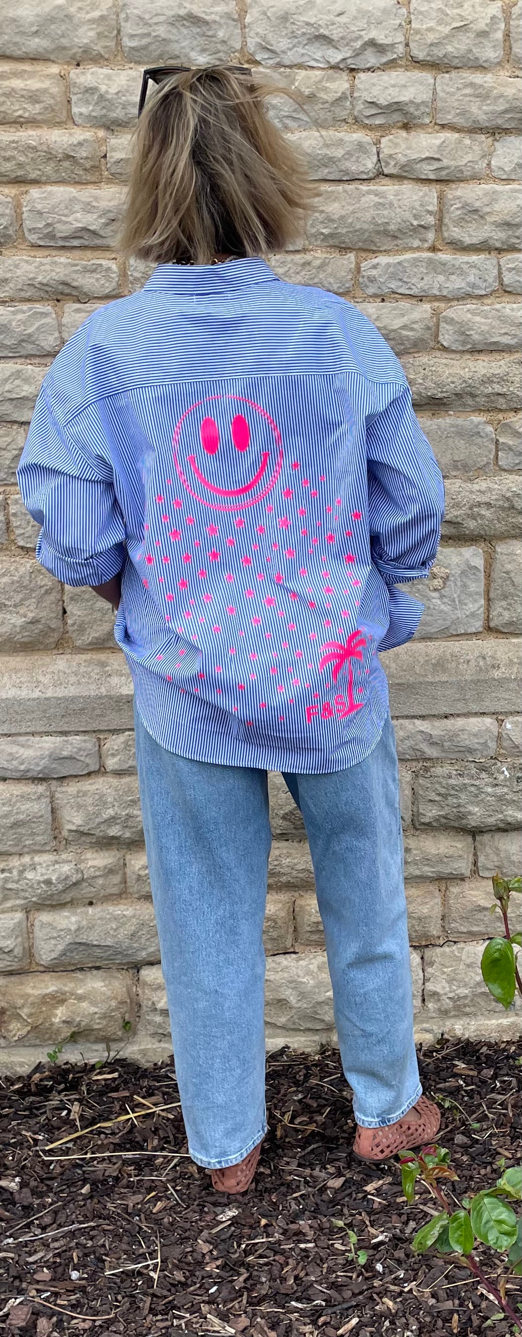 Oversized Blue Pinstripe Shirt