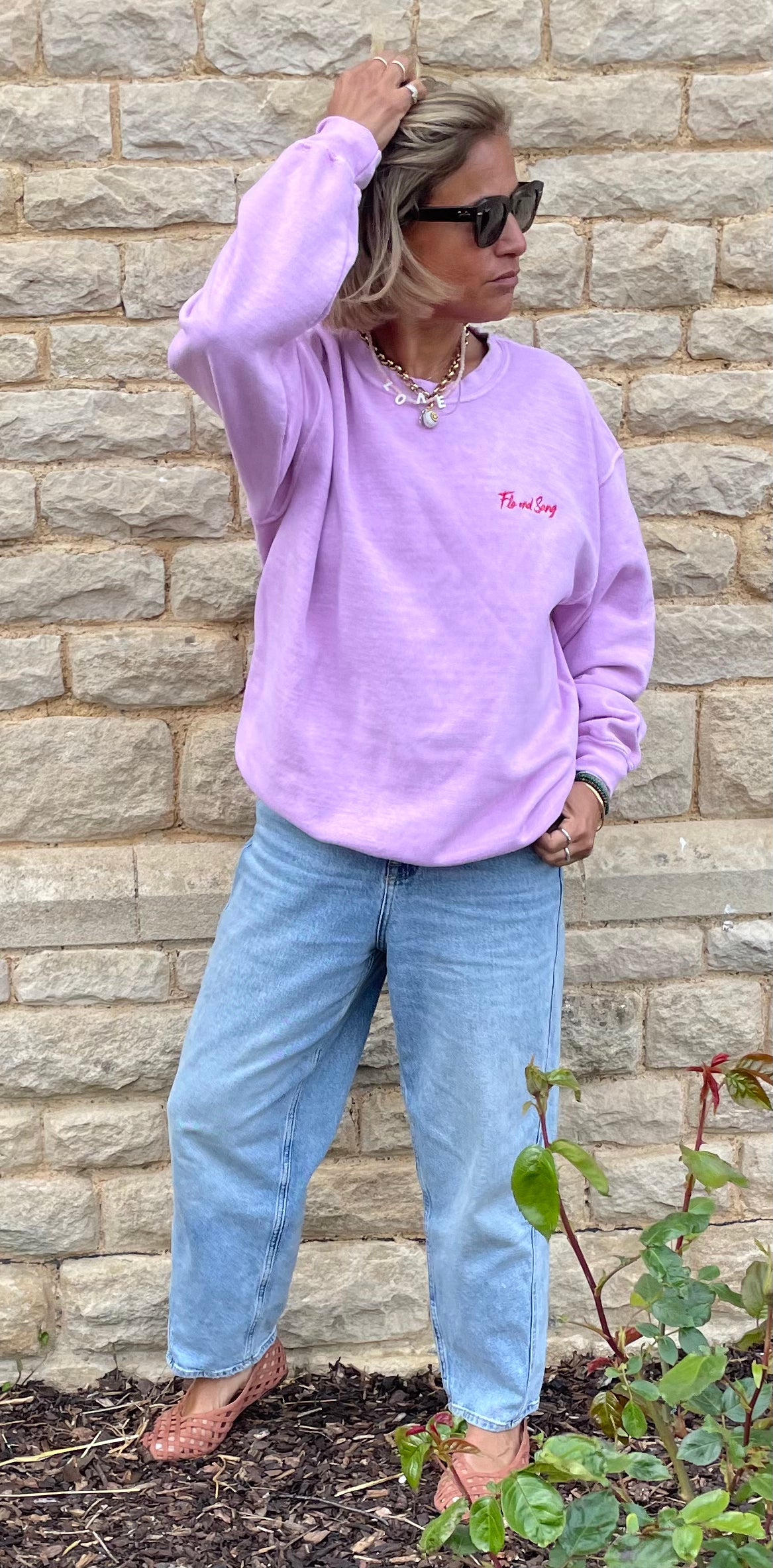 Relaxed-Fit Pink Sweatshirt