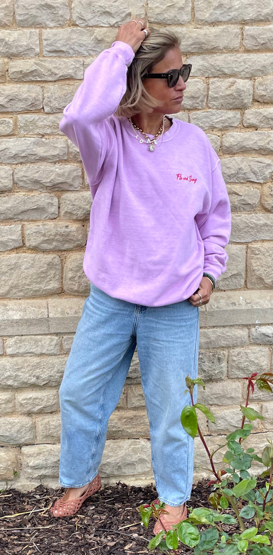 Relaxed-Fit Pink Sweatshirt