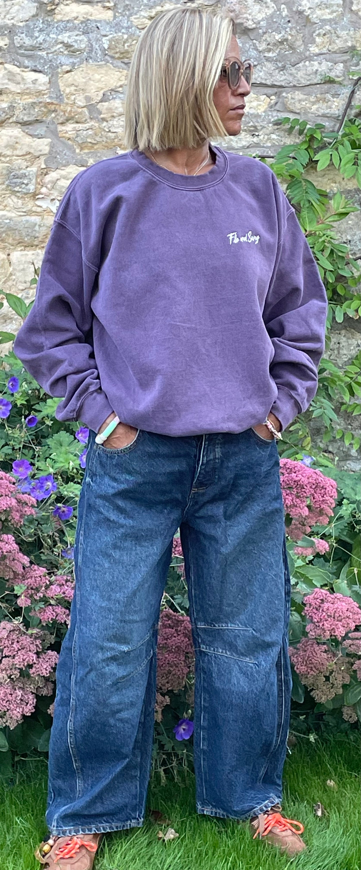 Relaxed-Fit Plum Sweatshirt