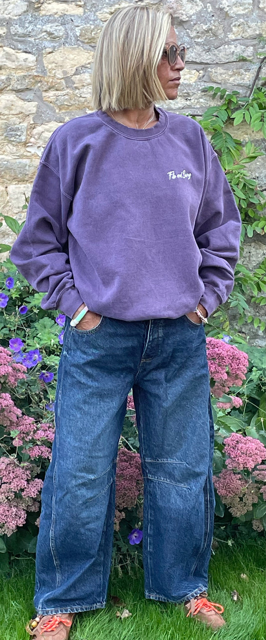 Relaxed-Fit Plum Sweatshirt