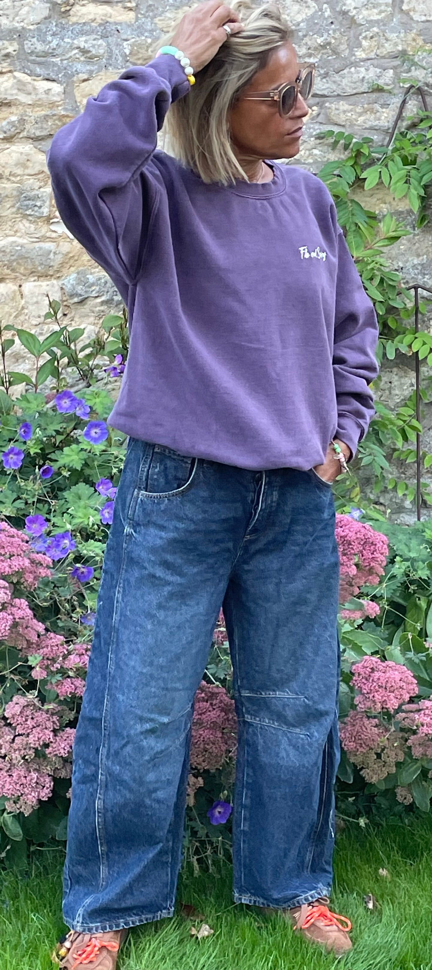 Relaxed-Fit Plum Sweatshirt
