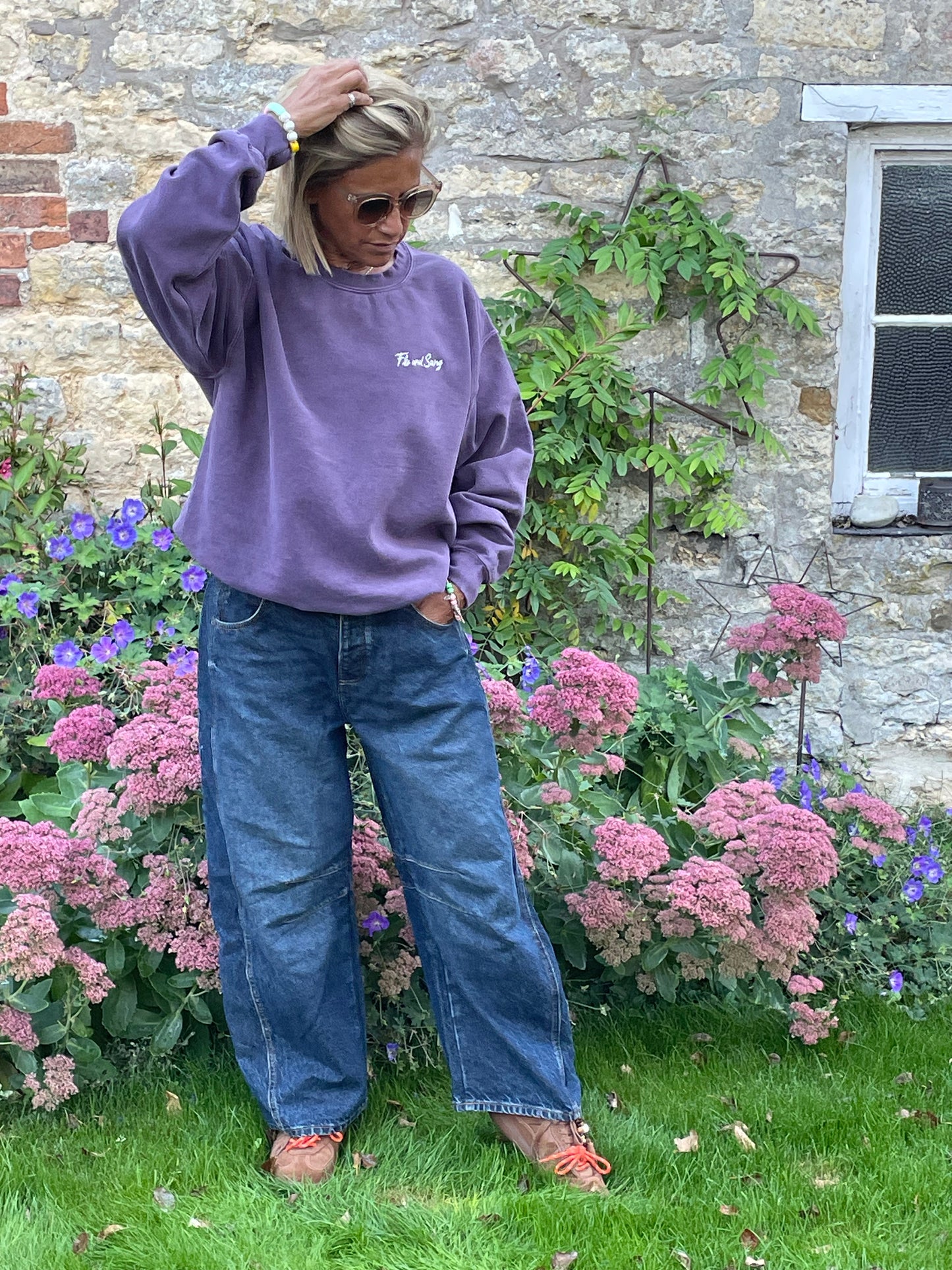Relaxed-Fit Plum Sweatshirt