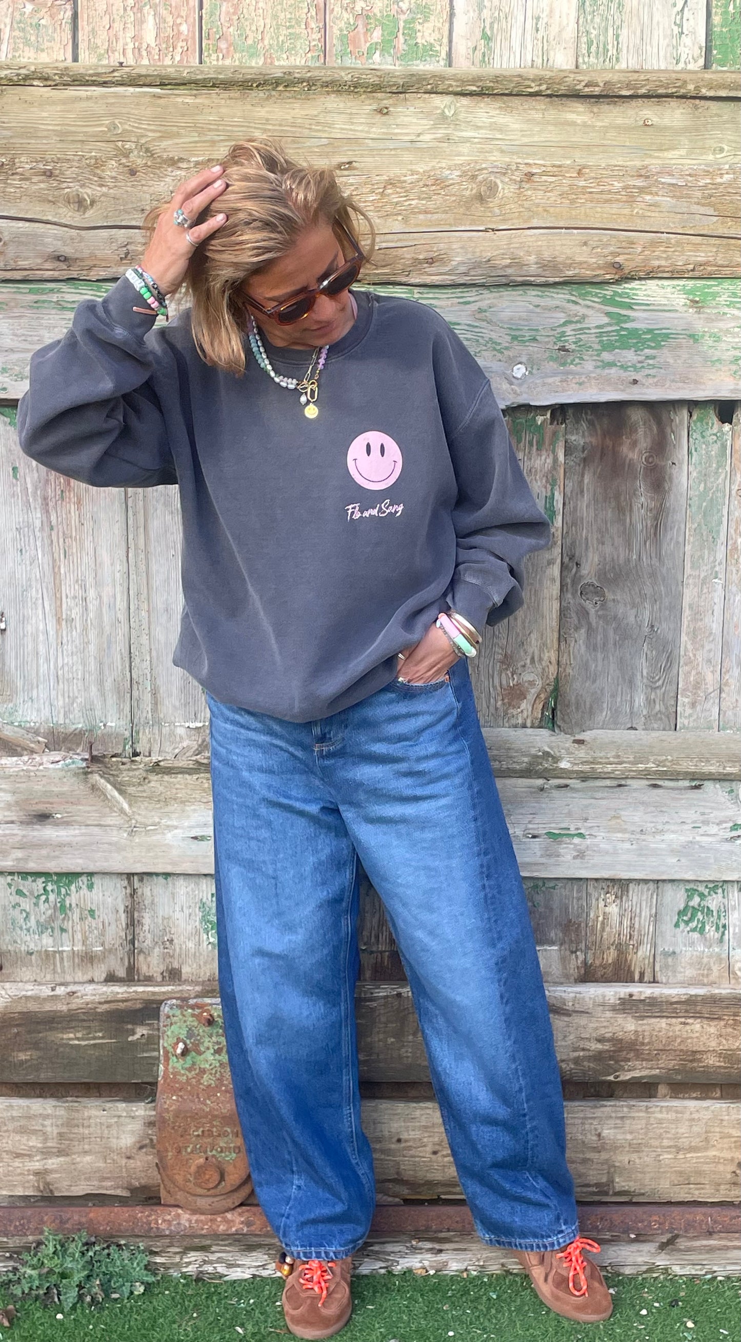 Relaxed-fit charcoal sweatshirt