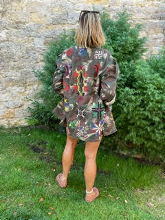 Hand-Embroidered Mimi Military Jacket