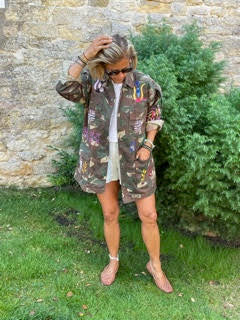 Hand-Embroidered Mimi Military Jacket