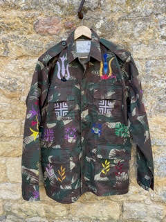 Hand-Embroidered Mimi Military Jacket