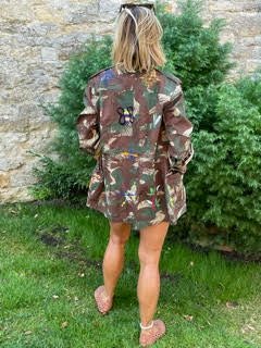 Hand-Embroidered Primrose Military Jacket