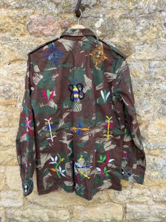 Hand-Embroidered Primrose Military Jacket