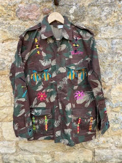 Hand-Embroidered Primrose Military Jacket