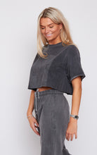 Load image into Gallery viewer, Crop Charcoal Dean Tee
