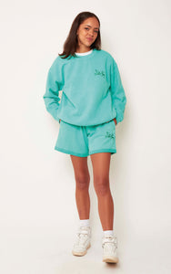 Aqua Green Boyfriend Shorts